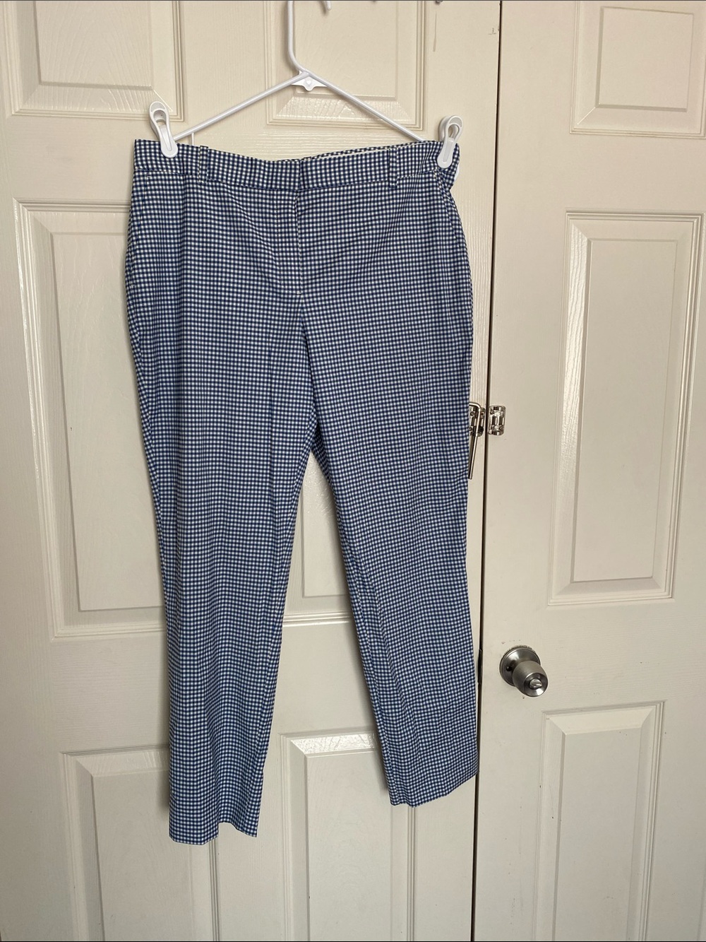 Massimo Dutti Stretchy Blue Gingham Pixie Dress Pants Size 44